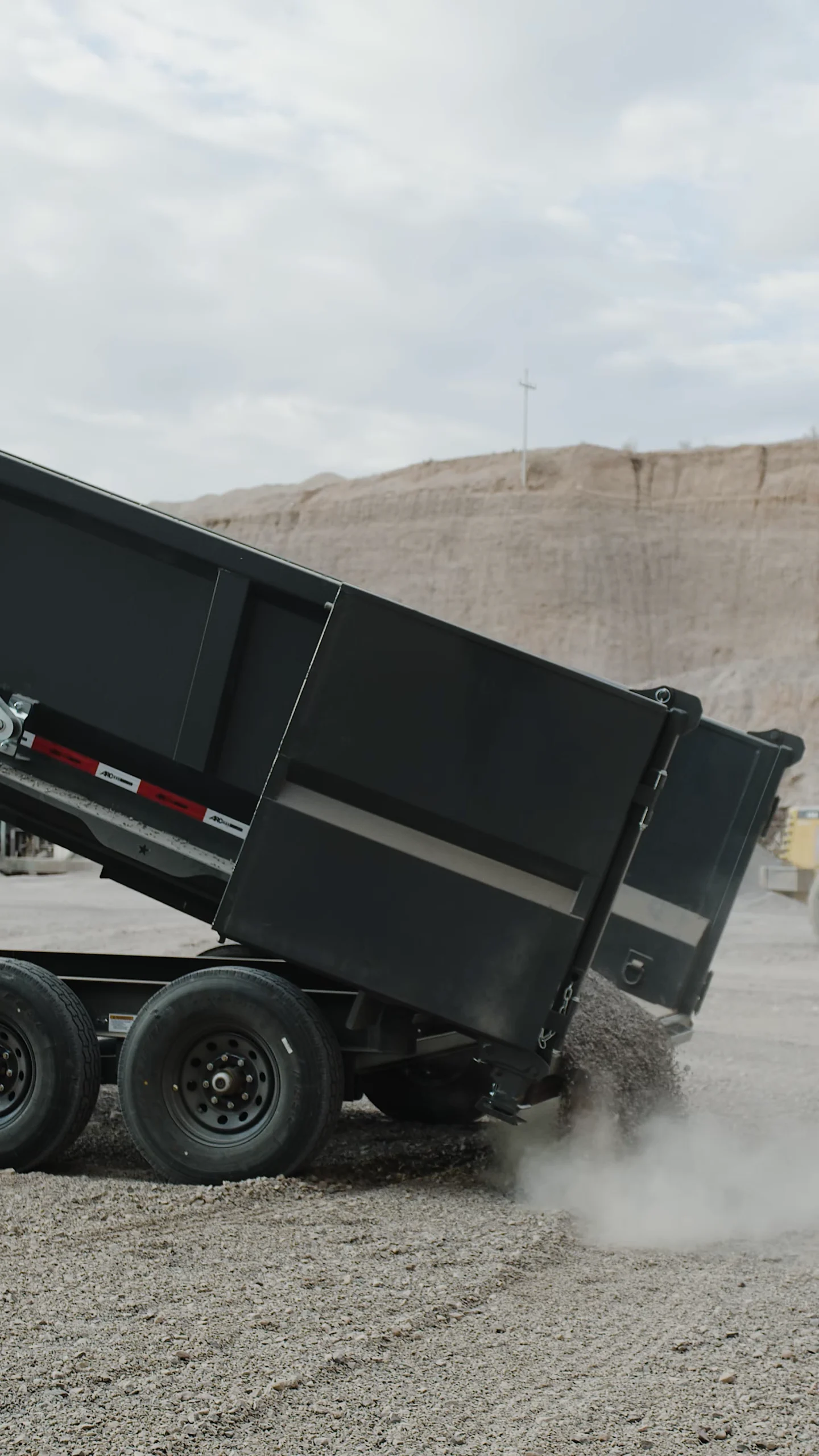 ARC dump trailer at a dirt jobsite